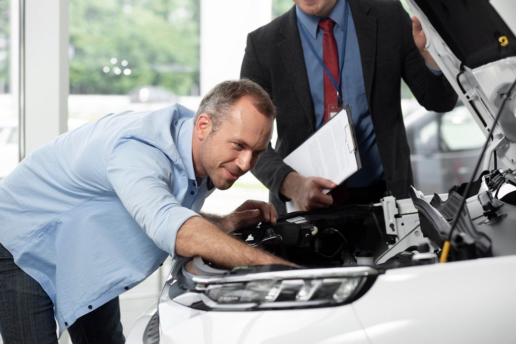 close up customer with business person car dealership 2